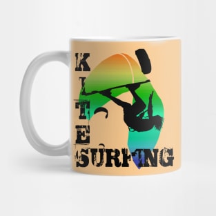 Kite Surfing WIth Freestyle Kitesurfer And Kite 7 Mug